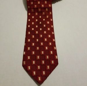 Ermenegildo Zegna Red Geometric Tie Made in Italy